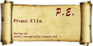 Prusz Ella névjegykártya